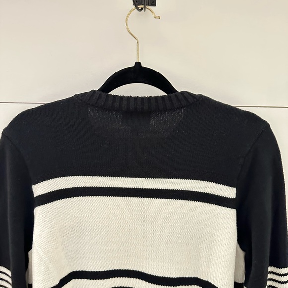 SHOW ME YOUR MUMU S Alpine Apres Ski black-white stripe woman sweater gorpcore - Picture 11 of 14